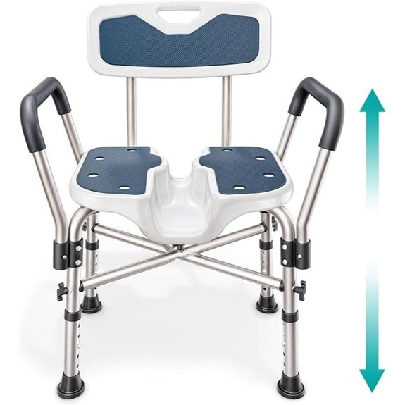 Heavy Duty U-Shape Shower Chair with Padded Arms