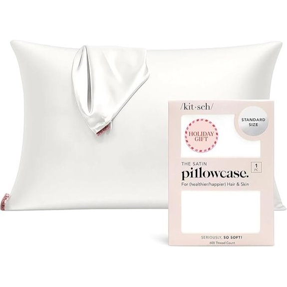 Kitsch Satin Pillowcase with Zipper - Ivory