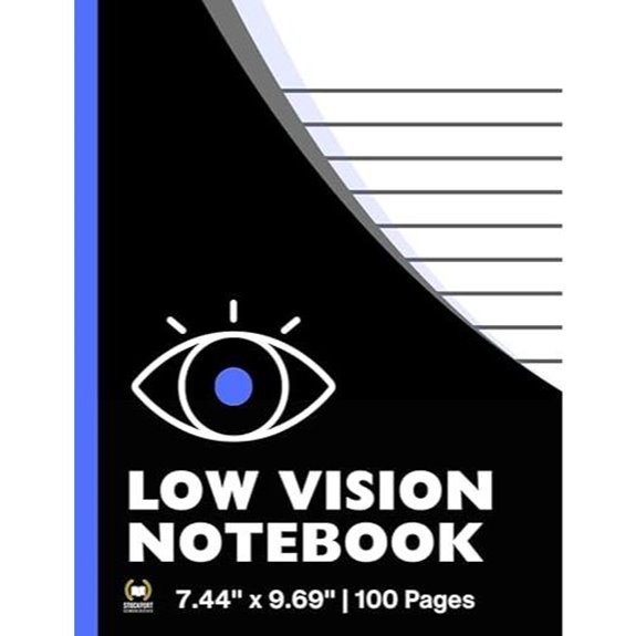 Low Vision Notebook with Bold Lines for Seniors