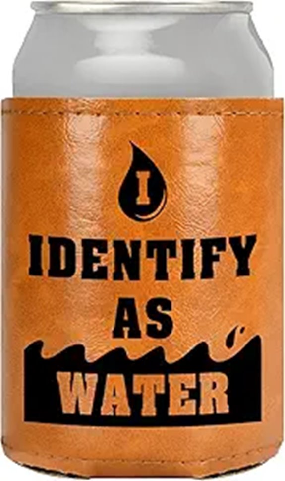 Leather Can Cooler for Men Women - Stocking Stuffer