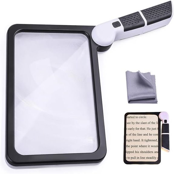 Lighted 5X Folding Magnifying Glass for Reading
