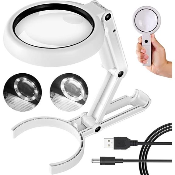 30X 10X Lighted Magnifying Glass with Stand