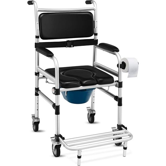 Giantex 3-in-1 Lightweight Shower Commode Wheelchair