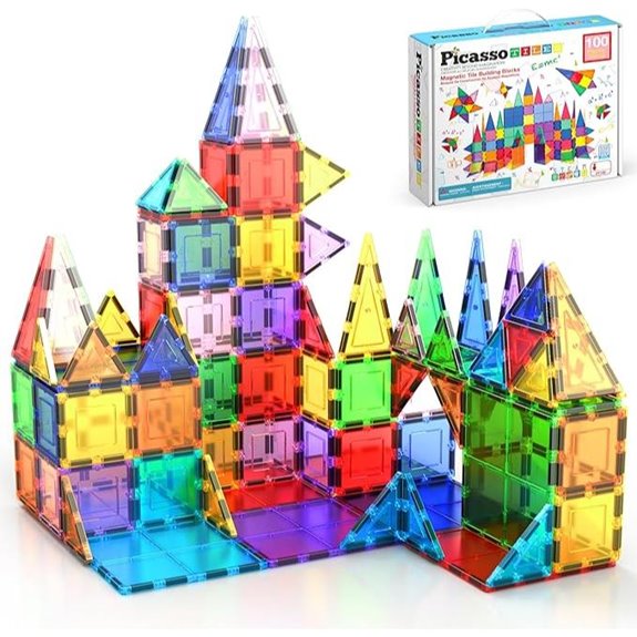 PicassoTiles 100-Piece Magnetic Building Blocks Set