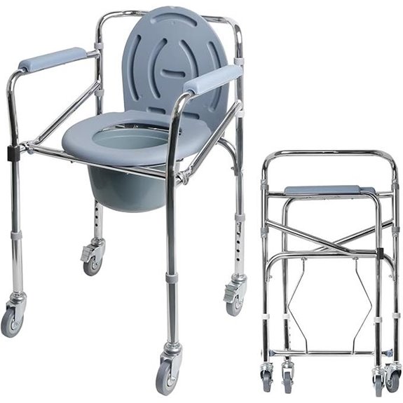 Portable Commode Chair with Wheels for Seniors