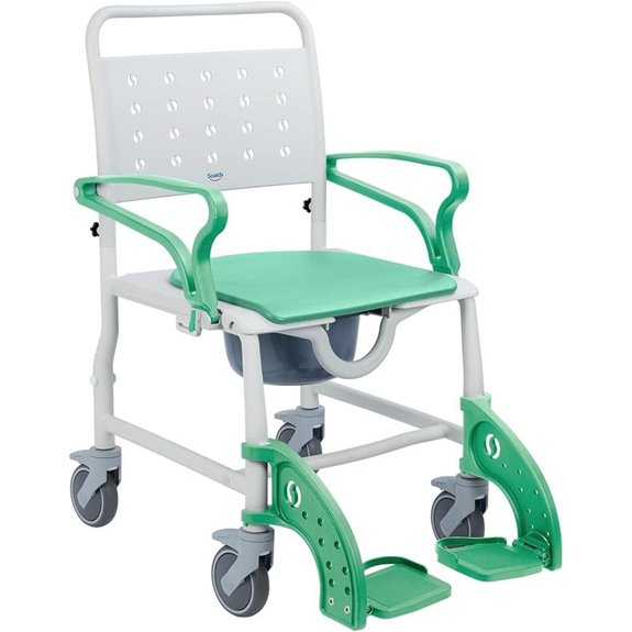 4-in-1 Wheelchair Shower Commode Chair (Green)