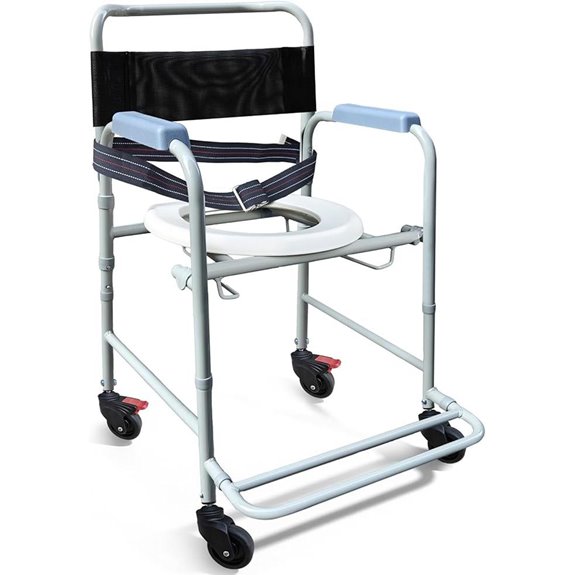 Aliseniors 3-in-1 Rolling Shower & Commode Chair