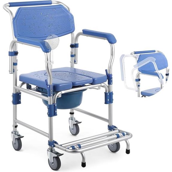 3-in-1 Waterproof Bedside Commode & Shower Chair