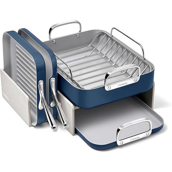 Caraway Square Cookware Set Non-Stick Non-Toxic Navy