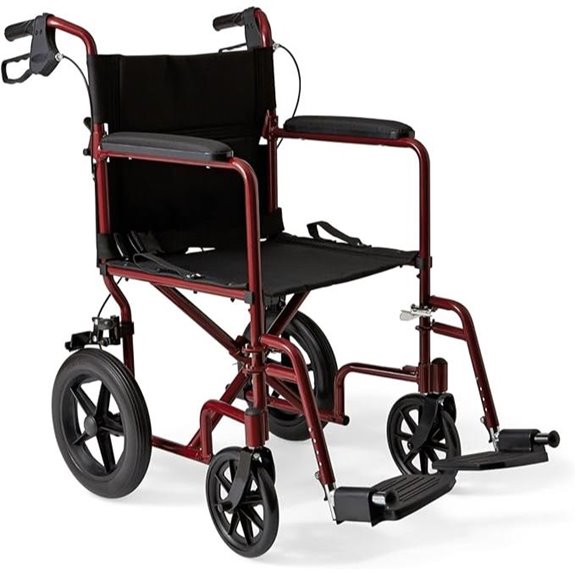 Medline Lightweight Foldable Wheelchair with Handbrakes