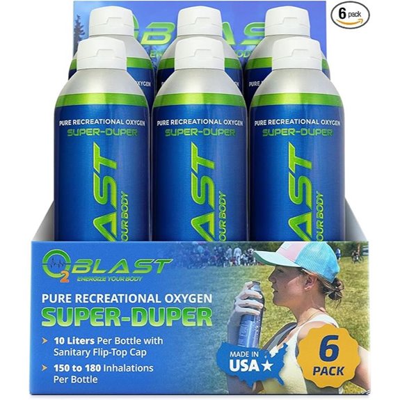 O2 Blast Portable Oxygen Can with Mask (6-Pack)