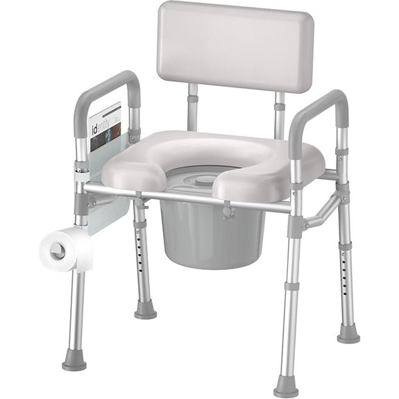 Portable Bedside Commode Chair with Padded Seat
