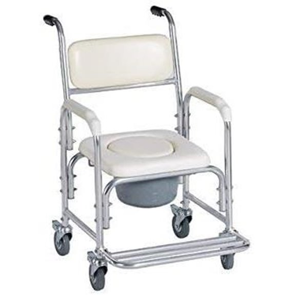 Healthline Shower Bedside Commode Chair with Wheels