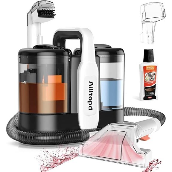 Portable Upholstery Spot Cleaner with 2 BrushHeads