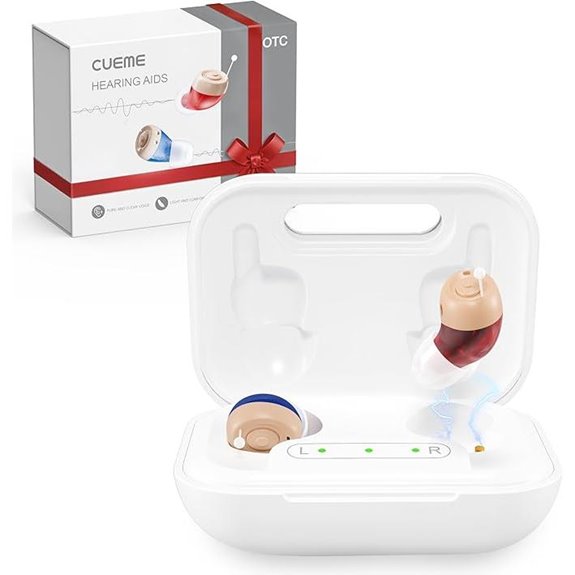 CUEME Rechargeable Hearing Aids with Charging Case