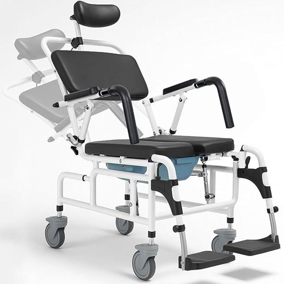 Vive Reclining Shower Chair with Wheels