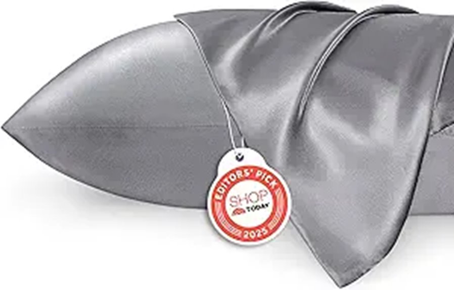 Bedsure Satin Pillowcases 2 Pack Dark Grey Queen