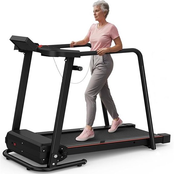 Senior Treadmill with Long Handrails & LCD Display