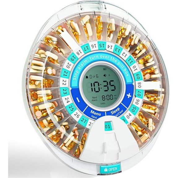 Windtrace Smart Pill Dispenser with Alarm and Light