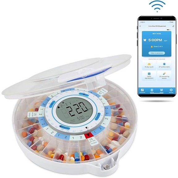 Live Fine Smart WiFi Pill Dispenser with Alarms