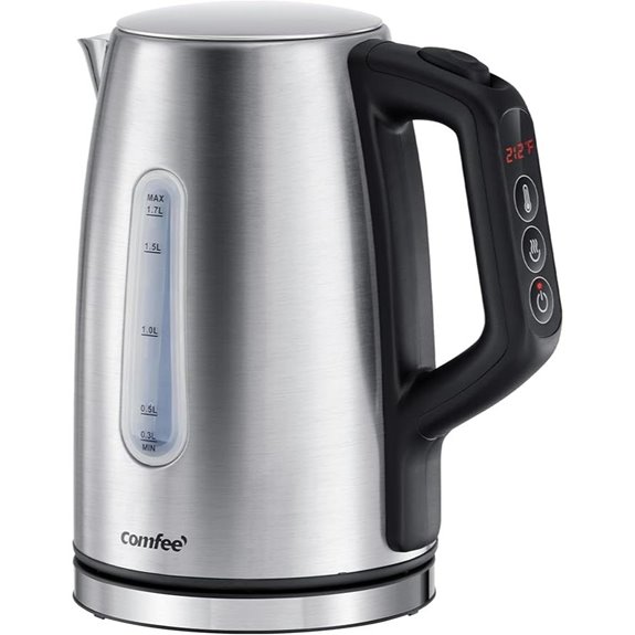 COMFEE Stainless Steel Electric Kettle with Presets