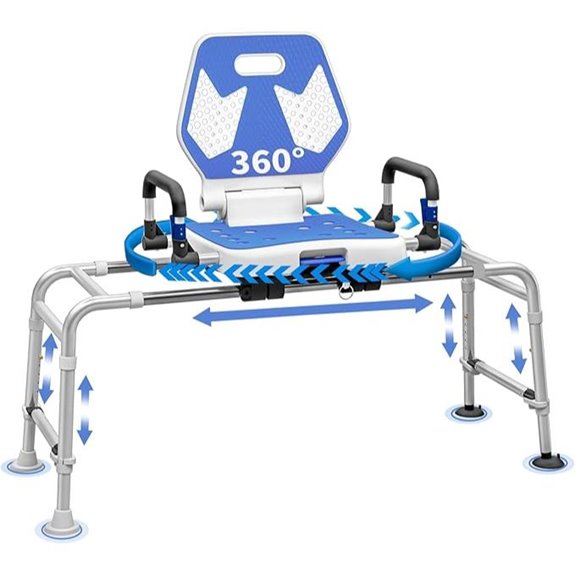 Sliding Shower Chair with Swivel & Non-Slip Cups