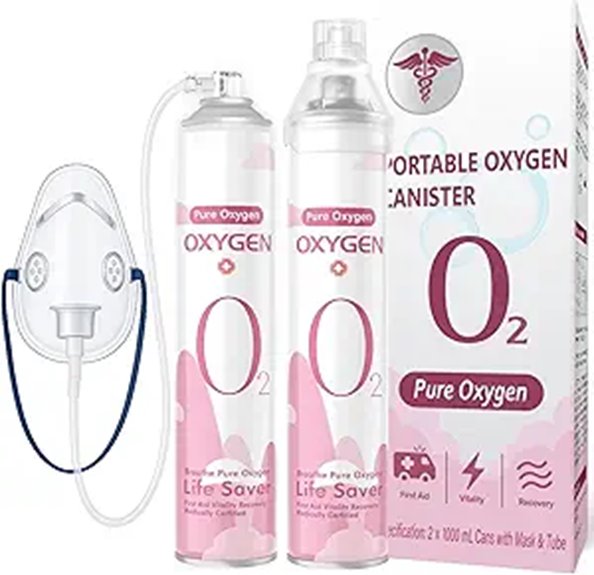 Portable Oxygen Canister with Mask & Tube (2 Pack) (2 Pack)