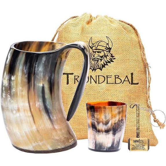 Viking Drinking Horn Mug – 15-20 Oz Ox Horn Cup
