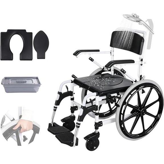 Self-Propelled Waterproof Shower Wheelchair for Disabled