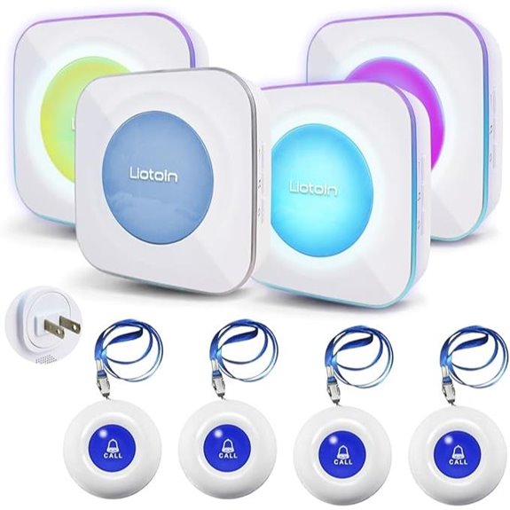 Caregiver Wireless Call Bell System with Flash Reminder