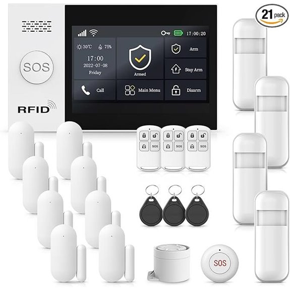 Home Security Alarm System with Sensors and App Control