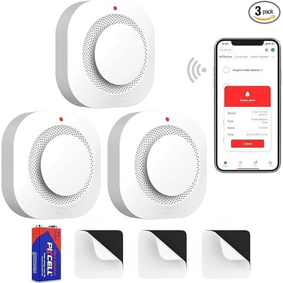 Wi-Fi Smoke Detectors with App Notifications (3-Pack)