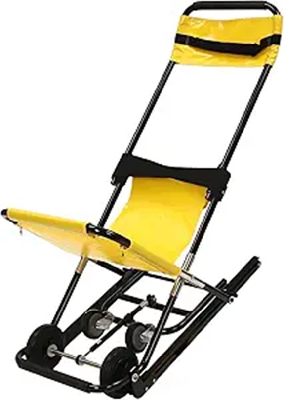yellow manual stair transport chair