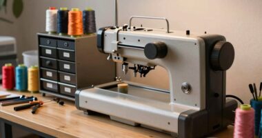 organized crafting workspace setup