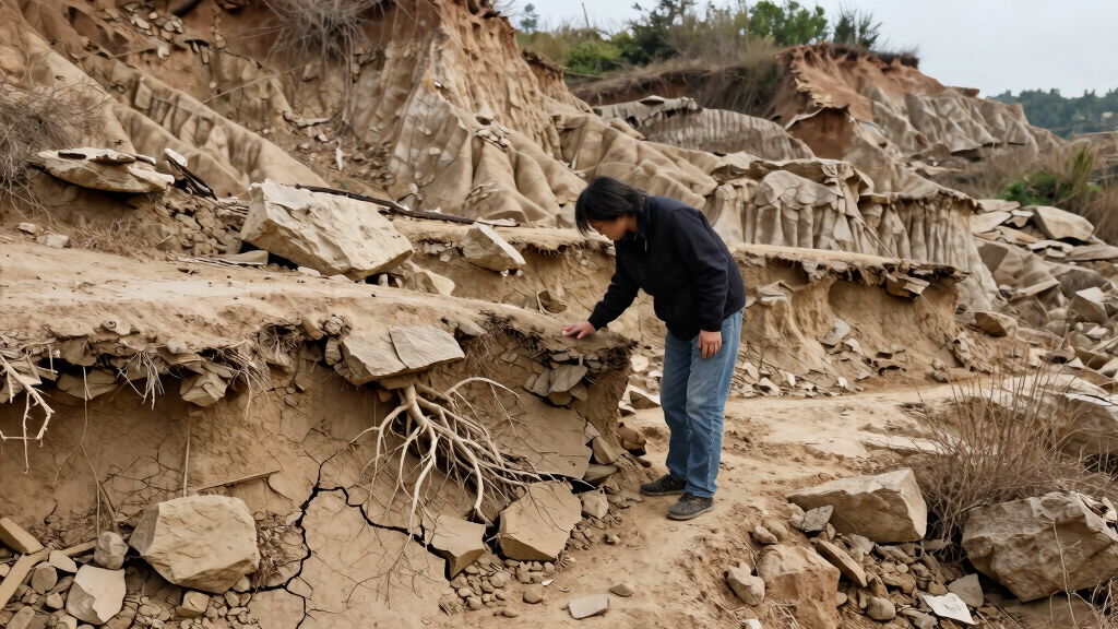 Effects of water erosion after 50 years