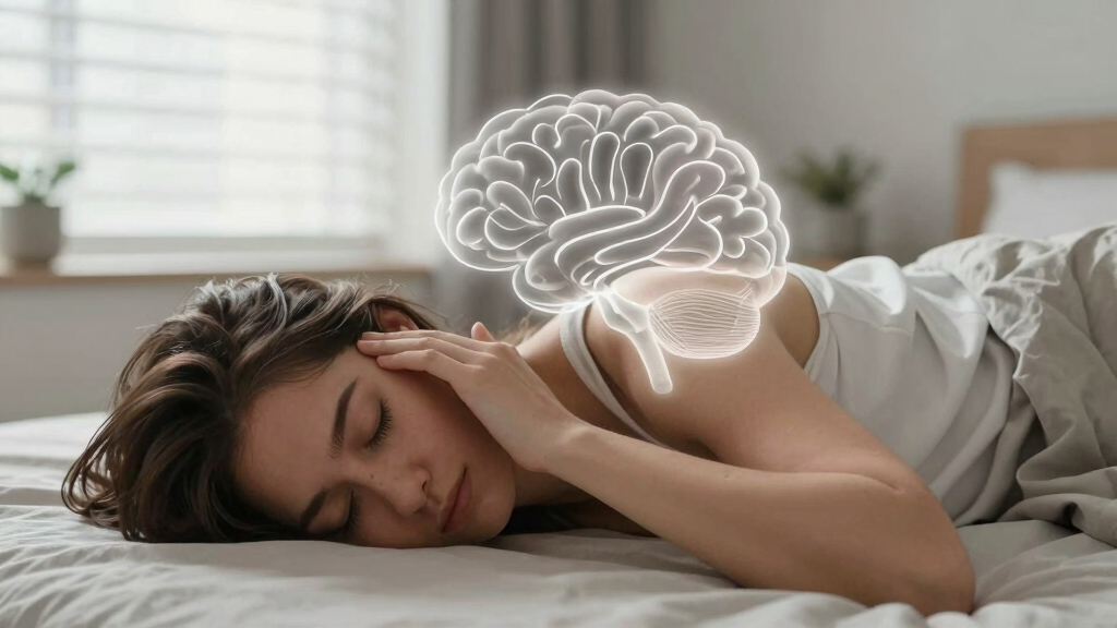 til that your brain literally washes itself while you sleep. the brain cells actually shrink in size so cerebrospinal fluid can rush in and flush out all the toxic proteins built up during the day