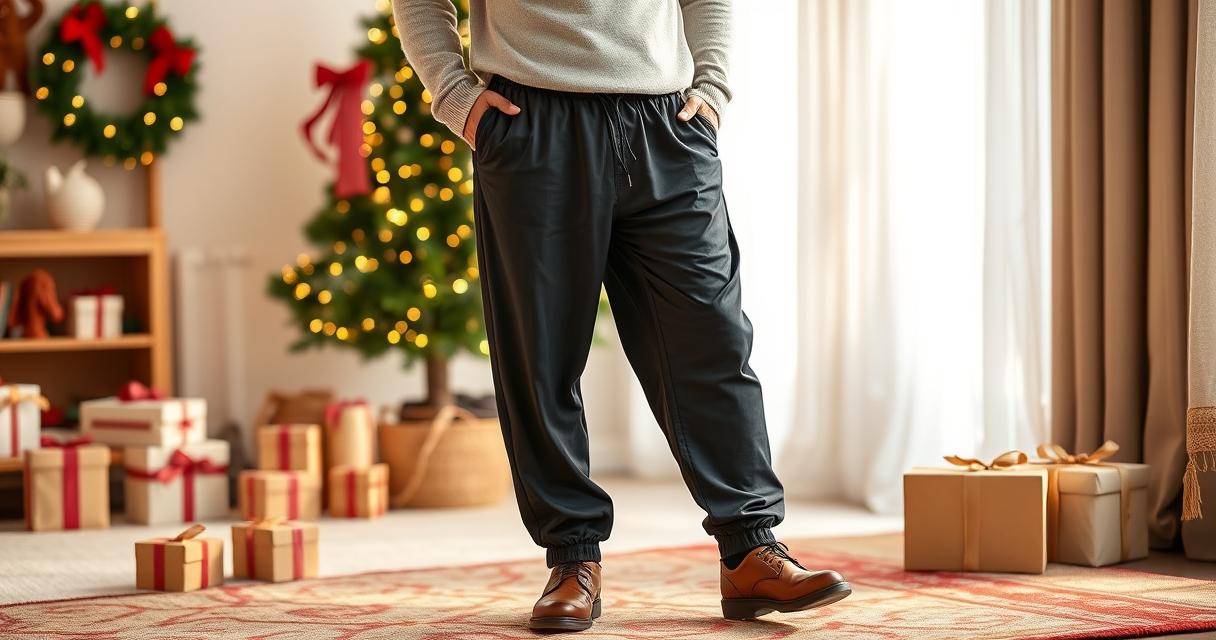 LETAOTAO Men's Elastic Waist Pants for Holiday Gatherings